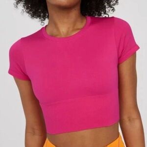 Offline By Aerie Pink Cropped Workout Top